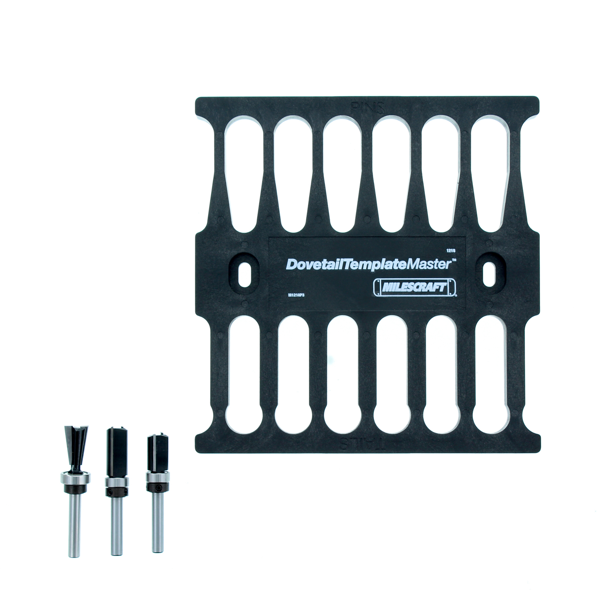 Milescraft Dovetail Template Master — Woodworking Dovetail Jig Kit, Includes Router Bits, Model# 12180034